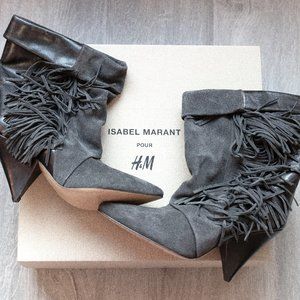 Isabel Marant for H&M grey suede & leather fringe